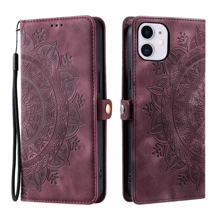For iPhone 11 Skin Feel Totem Embossed Leather Phone Case