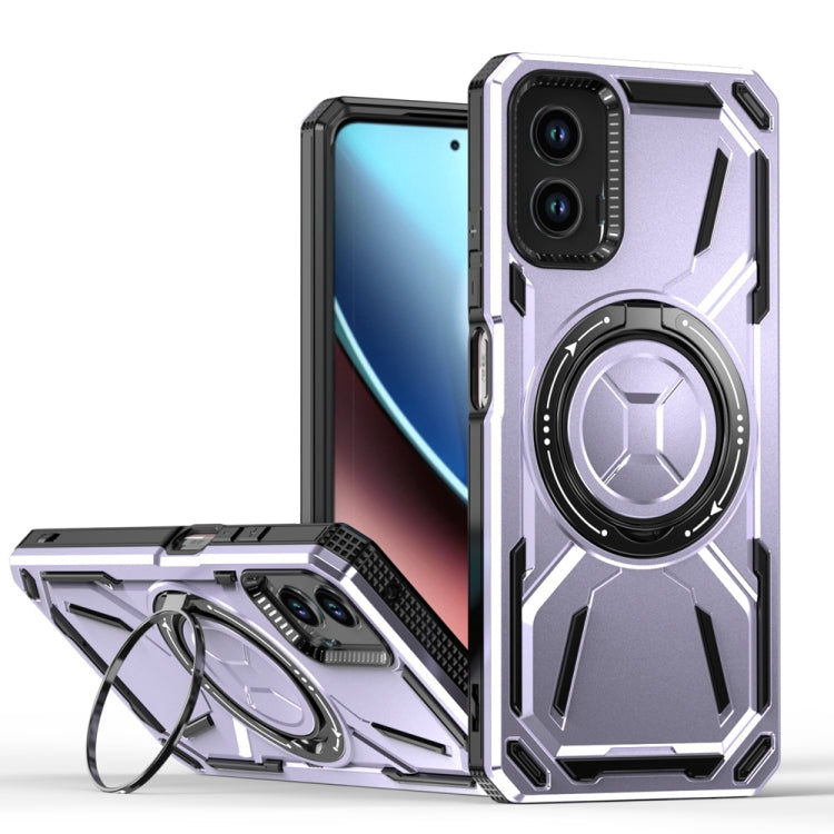For Motorola Moto G Power 5G 2024 Armor II Series MagSafe Magnetic Holder Phone Case
