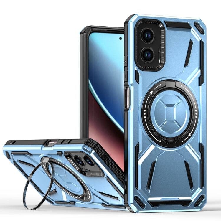 For Motorola Moto G Power 5G 2024 Armor II Series MagSafe Magnetic Holder Phone Case