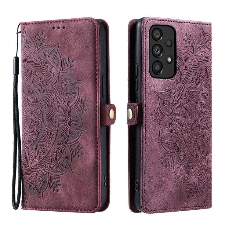 For Samsung Galaxy A33 5G Skin Feel Totem Embossed Leather Phone Case