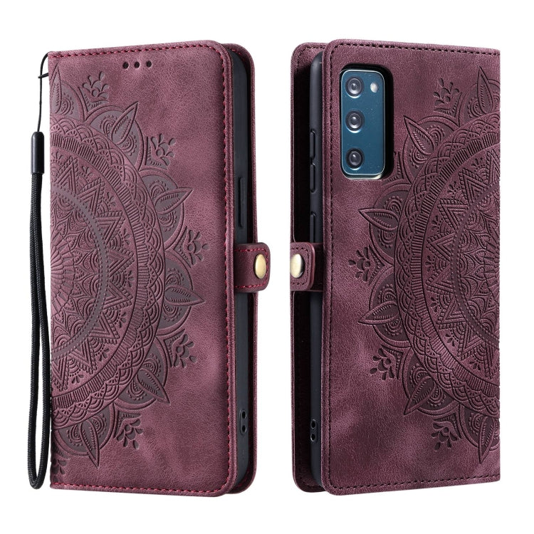 For Samsung Galaxy S20 FE Skin Feel Totem Embossed Leather Phone Case