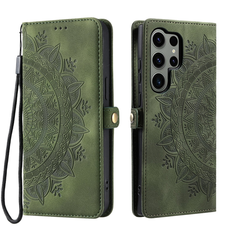 For Samsung Galaxy S22 Ultra 5G Skin Feel Totem Embossed Leather Phone Case