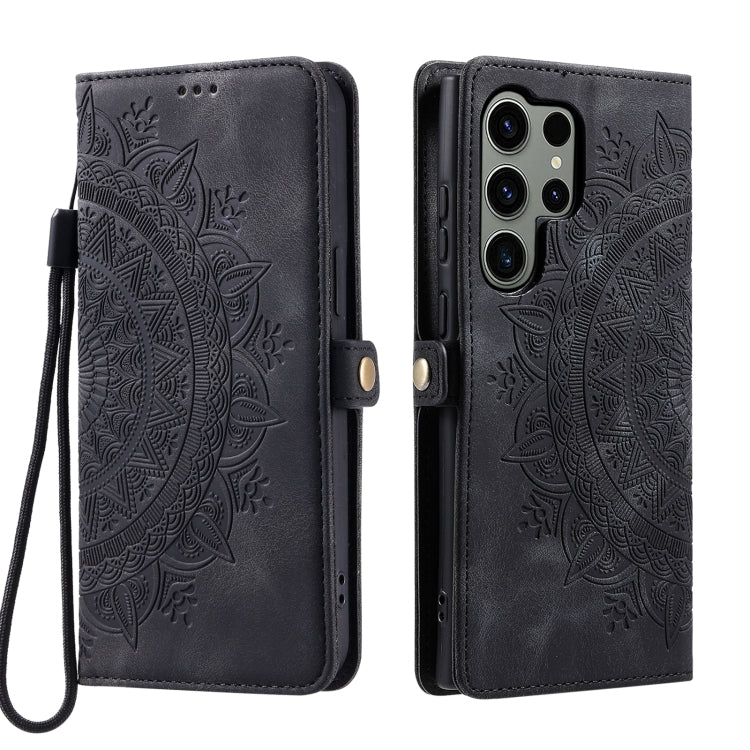 For Samsung Galaxy S22 Ultra 5G Skin Feel Totem Embossed Leather Phone Case