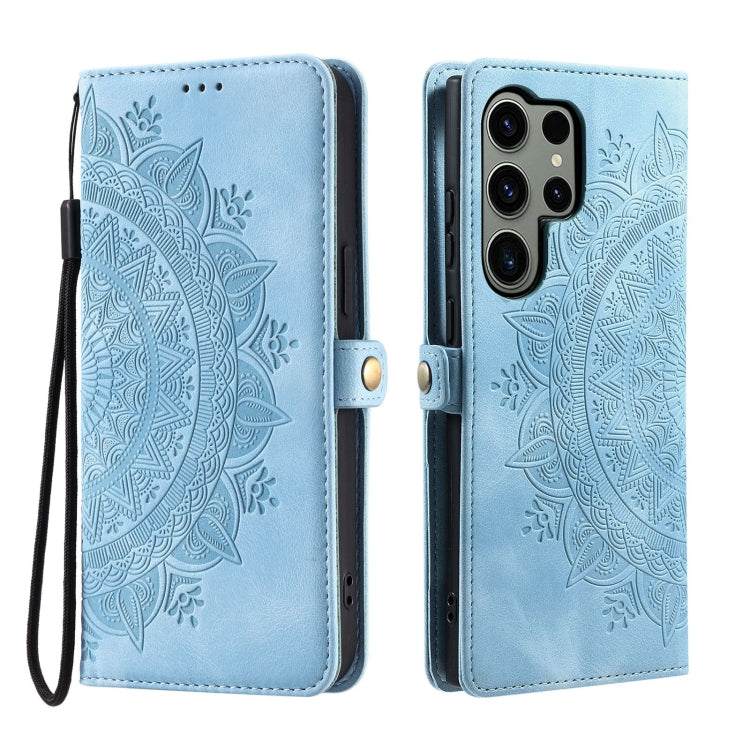 For Samsung Galaxy S25 Ultra 5G Skin Feel Totem Embossed Leather Phone Case