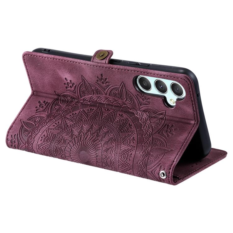 For Samsung Galaxy S25 FE 5G Skin Feel Totem Embossed Leather Phone Case