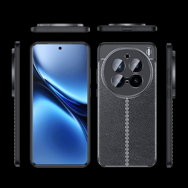 For vivo X200 Pro mini Litchi Texture Shockproof TPU Phone Case - Black
