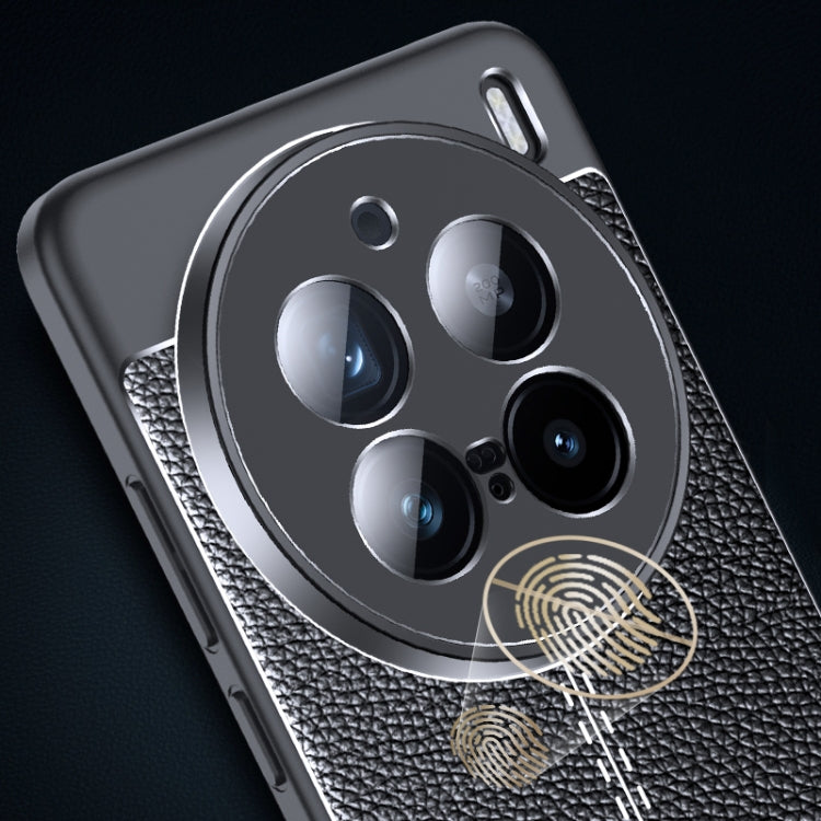 For vivo X200 Pro mini Litchi Texture Shockproof TPU Phone Case - Black