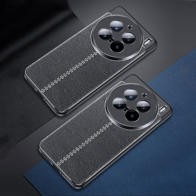 For vivo X200 Pro Litchi Texture Shockproof TPU Phone Case - Black