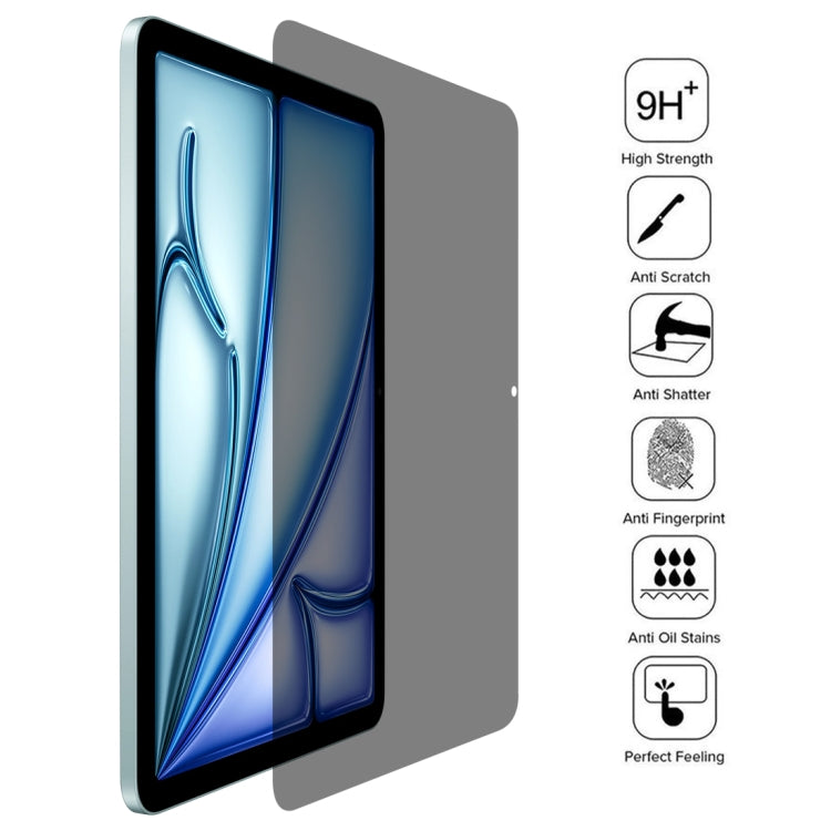 For iPad Air 13 2026 / 2025 / 2024 0.33mm 9H 2.5D Privacy Anti-glare Explosion-proof Tempered Glass Film