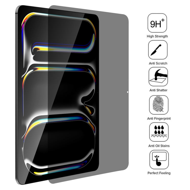 For iPad Pro 11 2025 / 2024 0.33mm 9H 2.5D Privacy Anti-glare Explosion-proof Tempered Glass Film