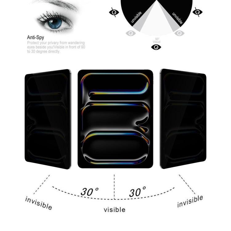 For iPad Pro 11 2025 / 2024 0.33mm 9H 2.5D Privacy Anti-glare Explosion-proof Tempered Glass Film
