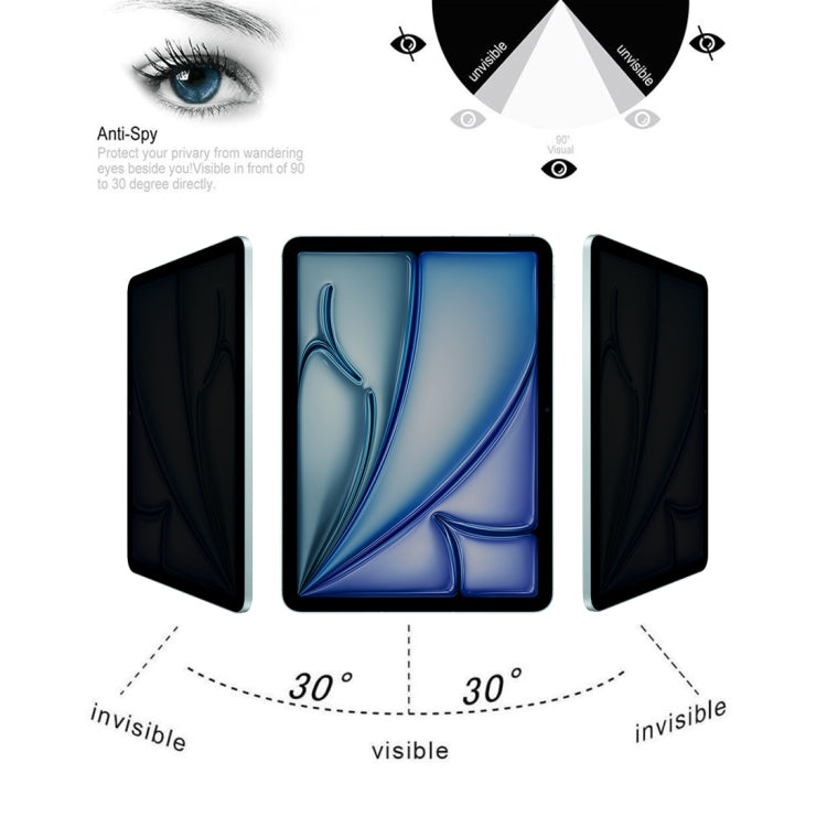 For iPad Air 13 2026 / 2025 / 2024 25pcs 0.33mm 9H 2.5D Privacy Anti-glare Explosion-proof Tempered Glass Film