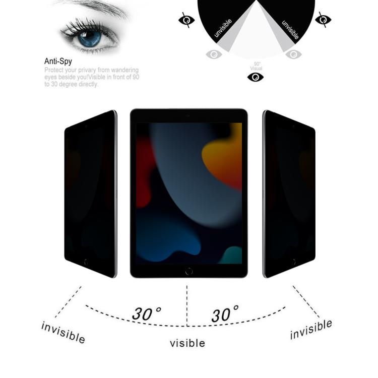 For iPad 10.2 2021 / 2020 / 2019 25pcs 0.33mm 9H 2.5D Privacy Anti-glare Explosion-proof Tempered Glass Film