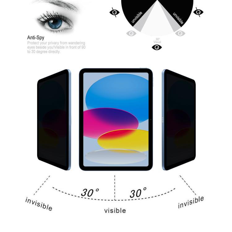 For iPad 2025 / 2022 25pcs 0.33mm 9H 2.5D Privacy Anti-glare Explosion-proof Tempered Glass Film