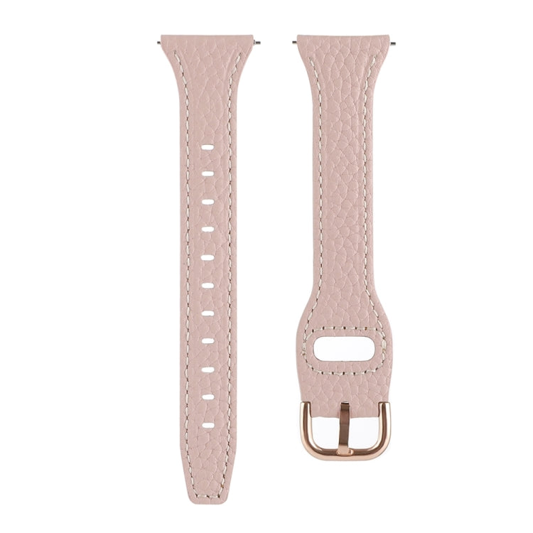 20mm T-shaped Starry Sky Style Litchi Texture Genuine Leather Watch Band