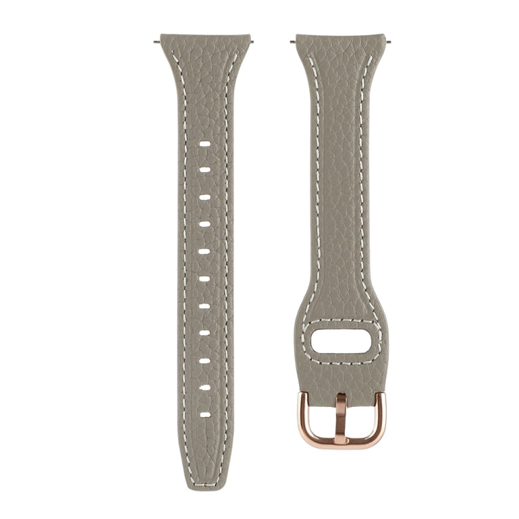 20mm T-shaped Starry Sky Style Litchi Texture Genuine Leather Watch Band