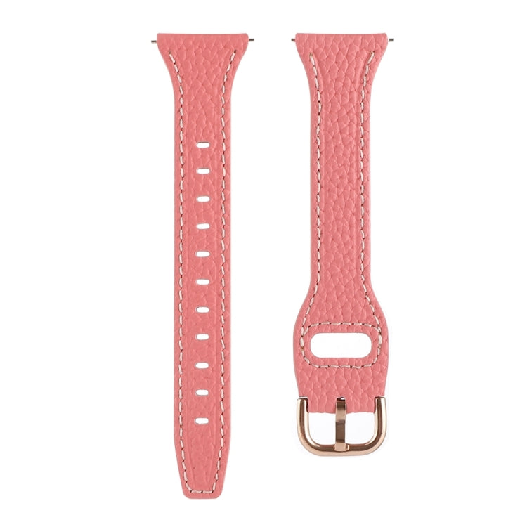20mm T-shaped Starry Sky Style Litchi Texture Genuine Leather Watch Band