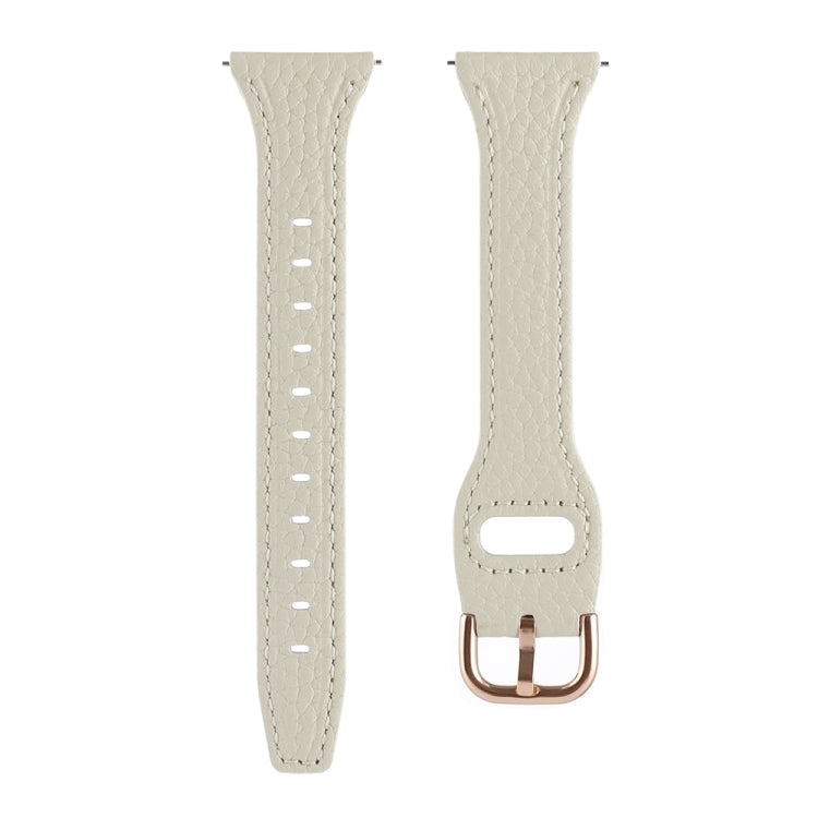 20mm T-shaped Starry Sky Style Litchi Texture Genuine Leather Watch Band