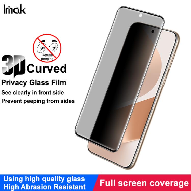 For Huawei Pura 80 Pro imak 3D Curved Privacy Full Screen Tempered Glass Film