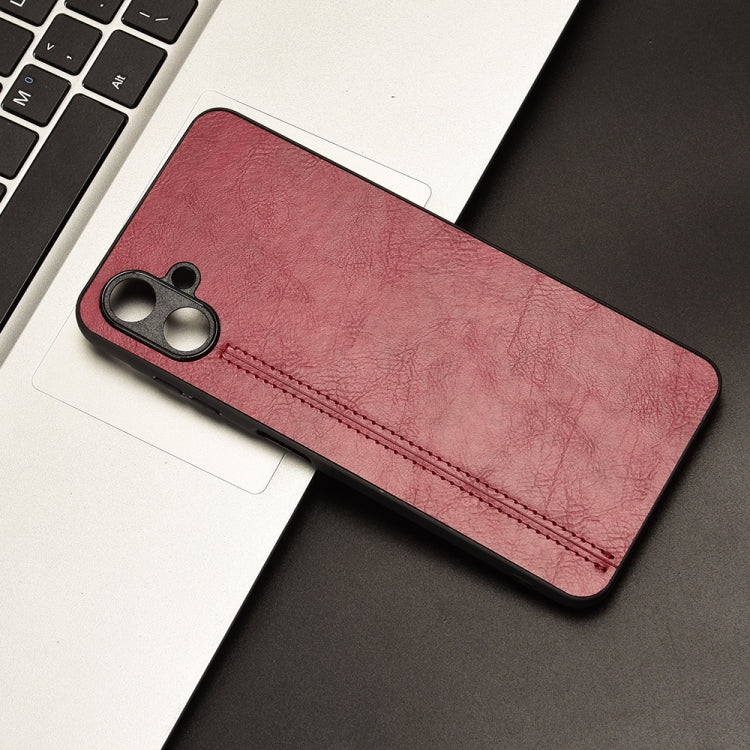 For Samsung Galaxy A06 4G Cow Pattern Sewing Back Cover Phone Case