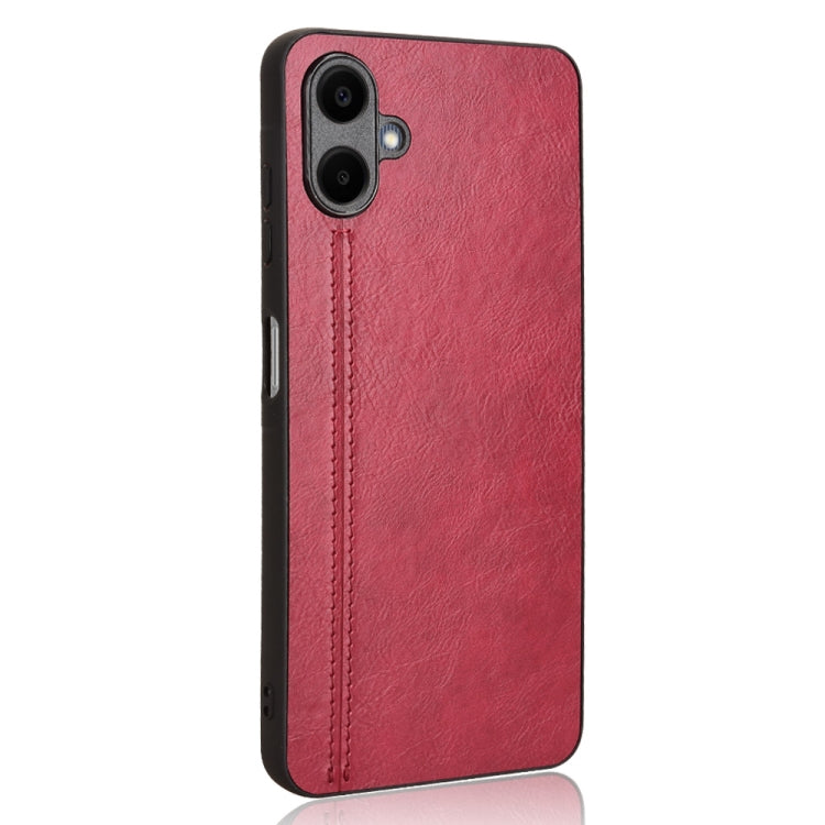 For Samsung Galaxy A06 4G Cow Pattern Sewing Card Bag Phone Case