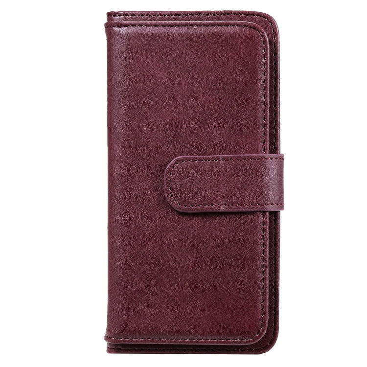 For Samsung Galaxy A10e Multifunctional Magnetic Copper Buckle Horizontal Flip Solid Color Leather Case with 10 Card Slots & Wallet & Holder & Photo Frame