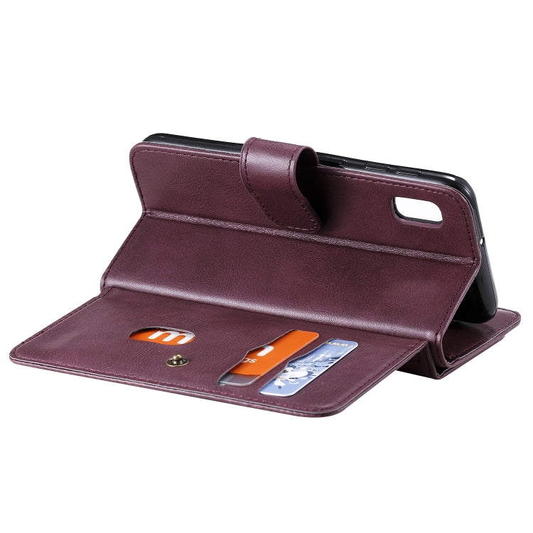 For Samsung Galaxy A10e Multifunctional Magnetic Copper Buckle Horizontal Flip Solid Color Leather Case with 10 Card Slots & Wallet & Holder & Photo Frame