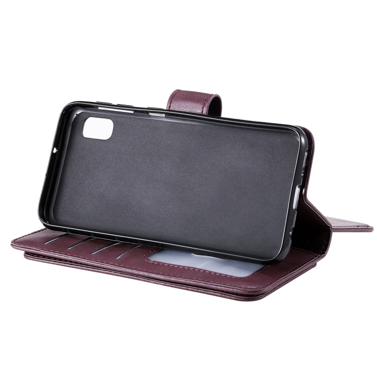 For Samsung Galaxy A10e Multifunctional Magnetic Copper Buckle Horizontal Flip Solid Color Leather Case with 10 Card Slots & Wallet & Holder & Photo Frame