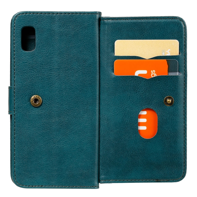 For Samsung Galaxy A10e Multifunctional Magnetic Copper Buckle Horizontal Flip Solid Color Leather Case with 10 Card Slots & Wallet & Holder & Photo Frame