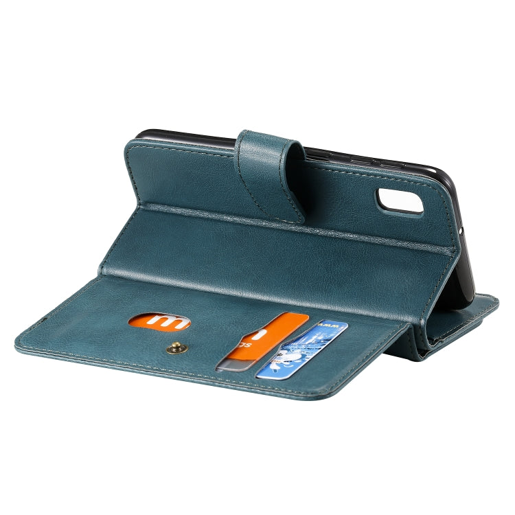 For Samsung Galaxy A10e Multifunctional Magnetic Copper Buckle Horizontal Flip Solid Color Leather Case with 10 Card Slots & Wallet & Holder & Photo Frame