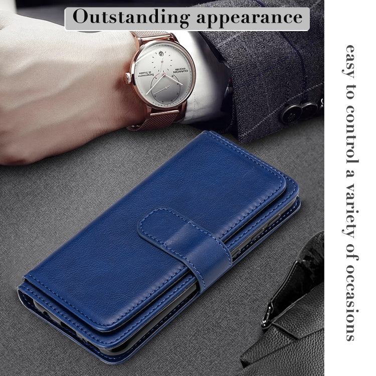 For Samsung Galaxy A10e Multifunctional Magnetic Copper Buckle Horizontal Flip Solid Color Leather Case with 10 Card Slots & Wallet & Holder & Photo Frame