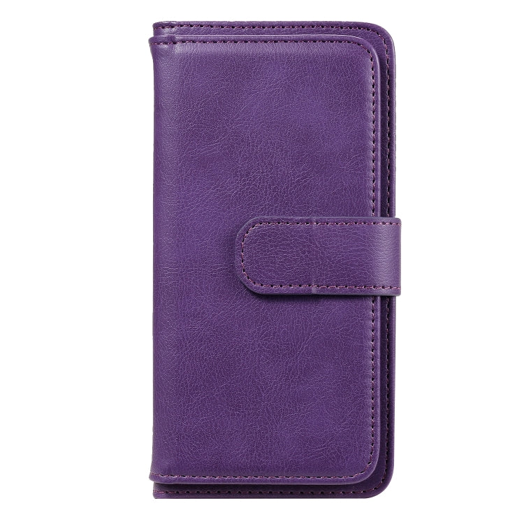For Samsung Galaxy A10e Multifunctional Magnetic Copper Buckle Horizontal Flip Solid Color Leather Case with 10 Card Slots & Wallet & Holder & Photo Frame
