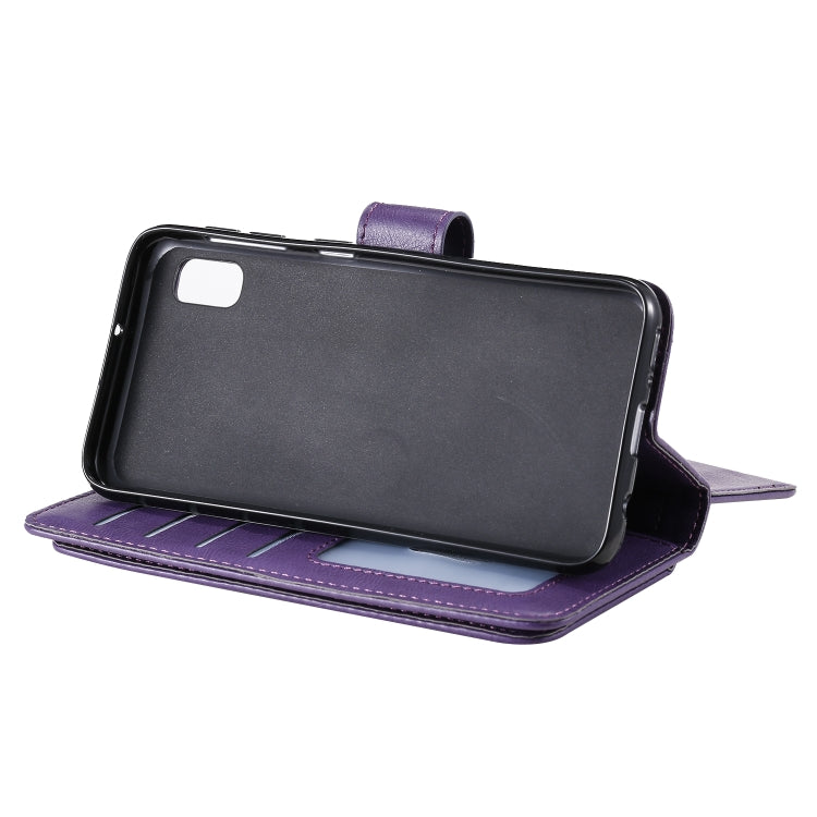 For Samsung Galaxy A10e Multifunctional Magnetic Copper Buckle Horizontal Flip Solid Color Leather Case with 10 Card Slots & Wallet & Holder & Photo Frame