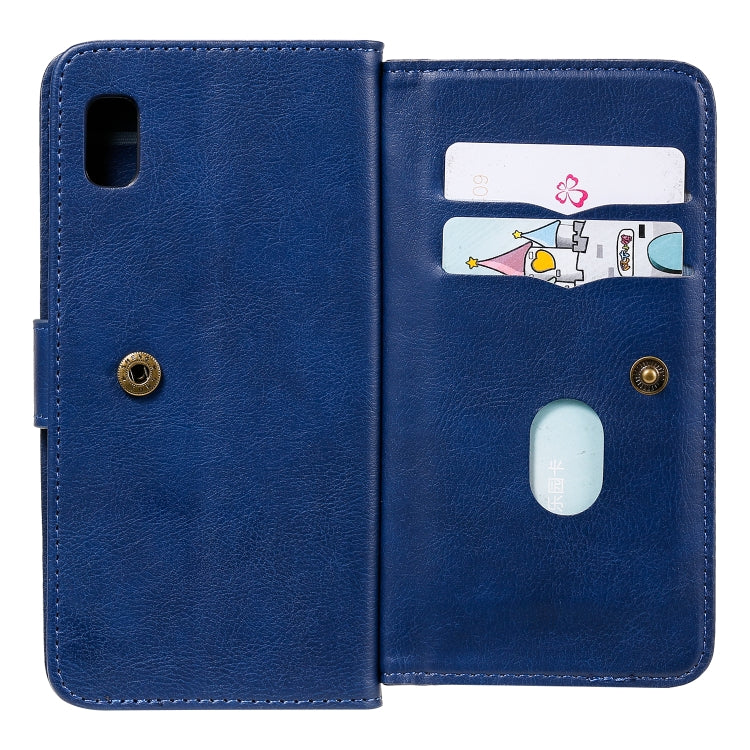 For Samsung Galaxy A10e Multifunctional Magnetic Copper Buckle Horizontal Flip Solid Color Leather Case with 10 Card Slots & Wallet & Holder & Photo Frame
