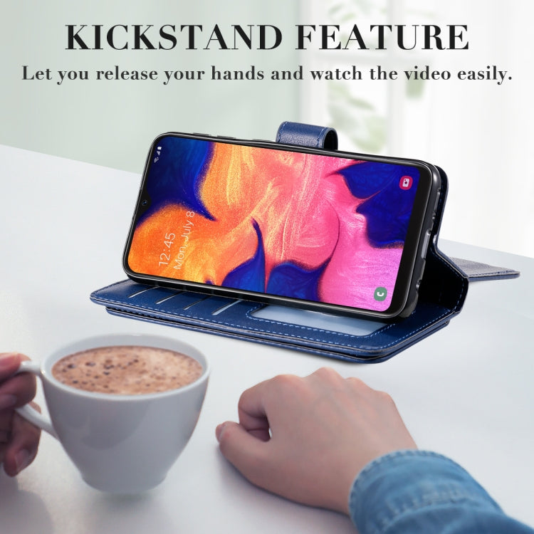 For Samsung Galaxy A10e Multifunctional Magnetic Copper Buckle Horizontal Flip Solid Color Leather Case with 10 Card Slots & Wallet & Holder & Photo Frame