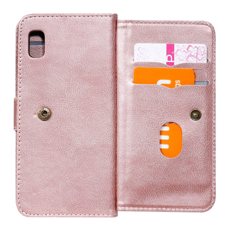 For Samsung Galaxy A10e Multifunctional Magnetic Copper Buckle Horizontal Flip Solid Color Leather Case with 10 Card Slots & Wallet & Holder & Photo Frame