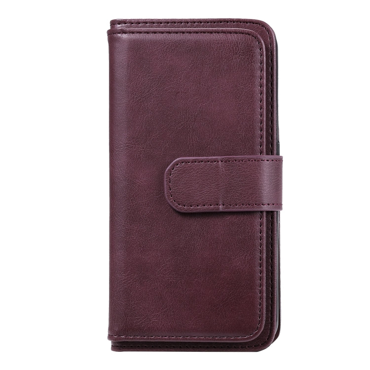 For Samsung Galaxy A01 Multifunctional Magnetic Copper Buckle Horizontal Flip Solid Color Leather Case with 10 Card Slots & Wallet & Holder & Photo Frame