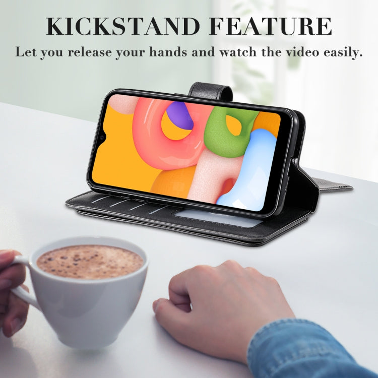For Samsung Galaxy A01 Multifunctional Magnetic Copper Buckle Horizontal Flip Solid Color Leather Case with 10 Card Slots & Wallet & Holder & Photo Frame