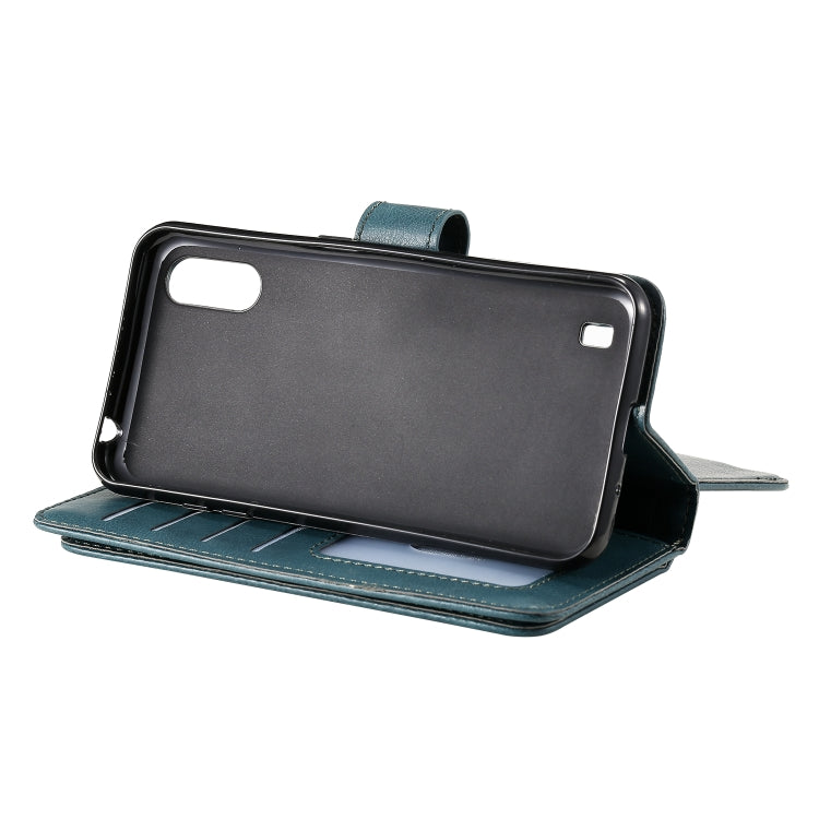 For Samsung Galaxy A01 Multifunctional Magnetic Copper Buckle Horizontal Flip Solid Color Leather Case with 10 Card Slots & Wallet & Holder & Photo Frame