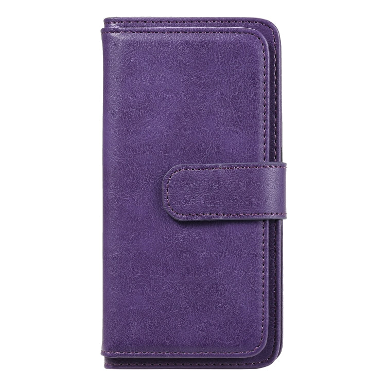 For Samsung Galaxy A01 Multifunctional Magnetic Copper Buckle Horizontal Flip Solid Color Leather Case with 10 Card Slots & Wallet & Holder & Photo Frame