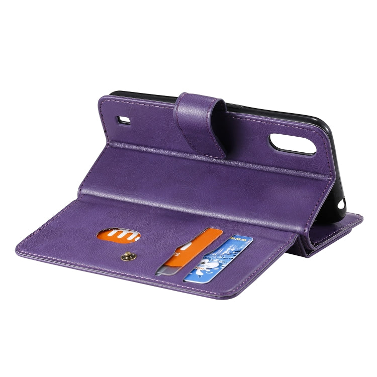 For Samsung Galaxy A01 Multifunctional Magnetic Copper Buckle Horizontal Flip Solid Color Leather Case with 10 Card Slots & Wallet & Holder & Photo Frame