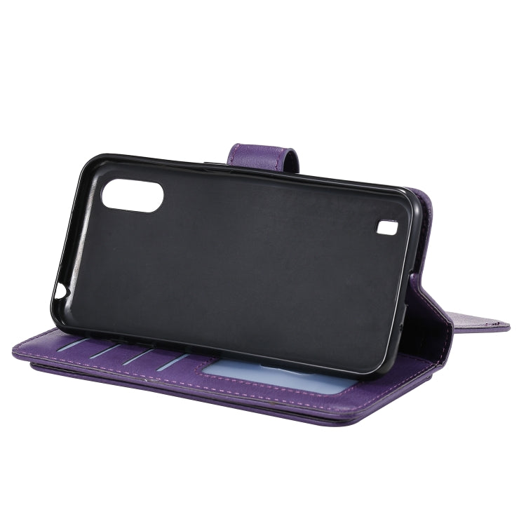 For Samsung Galaxy A01 Multifunctional Magnetic Copper Buckle Horizontal Flip Solid Color Leather Case with 10 Card Slots & Wallet & Holder & Photo Frame