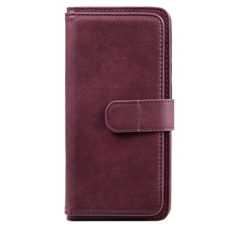 For Samsung Galaxy A11 Multifunctional Magnetic Copper Buckle Horizontal Flip Solid Color Leather Case with 10 Card Slots & Wallet & Holder & Photo Frame