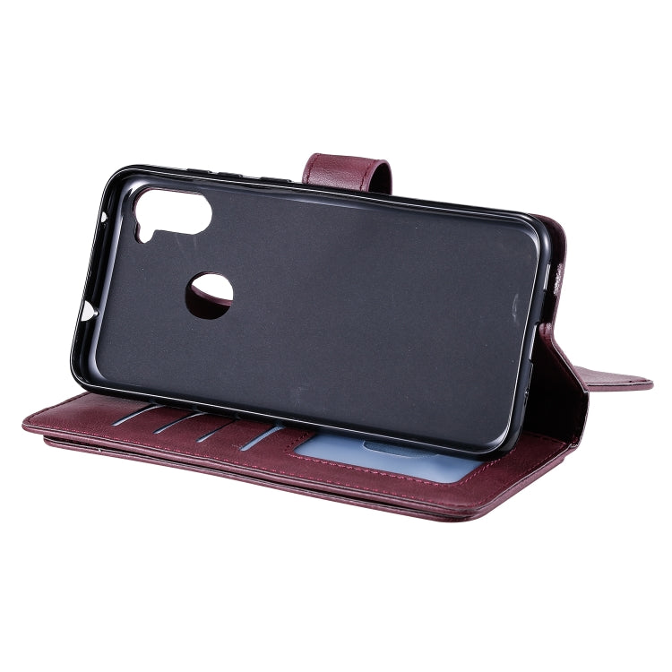 For Samsung Galaxy A11 Multifunctional Magnetic Copper Buckle Horizontal Flip Solid Color Leather Case with 10 Card Slots & Wallet & Holder & Photo Frame