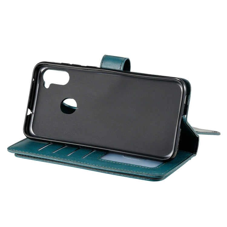 For Samsung Galaxy A11 Multifunctional Magnetic Copper Buckle Horizontal Flip Solid Color Leather Case with 10 Card Slots & Wallet & Holder & Photo Frame