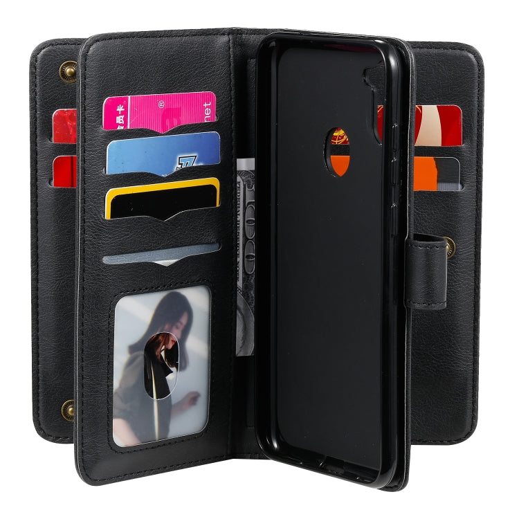 For Samsung Galaxy A11 Multifunctional Magnetic Copper Buckle Horizontal Flip Solid Color Leather Case with 10 Card Slots & Wallet & Holder & Photo Frame