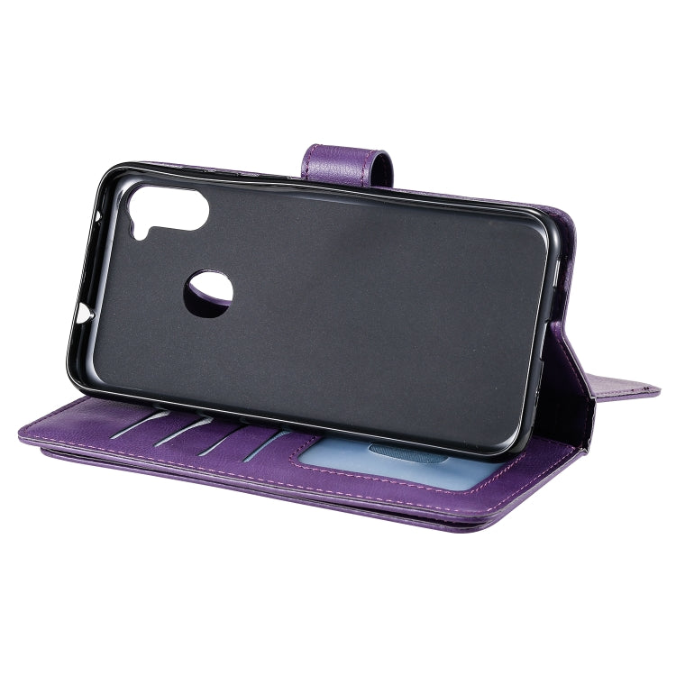 For Samsung Galaxy A11 Multifunctional Magnetic Copper Buckle Horizontal Flip Solid Color Leather Case with 10 Card Slots & Wallet & Holder & Photo Frame