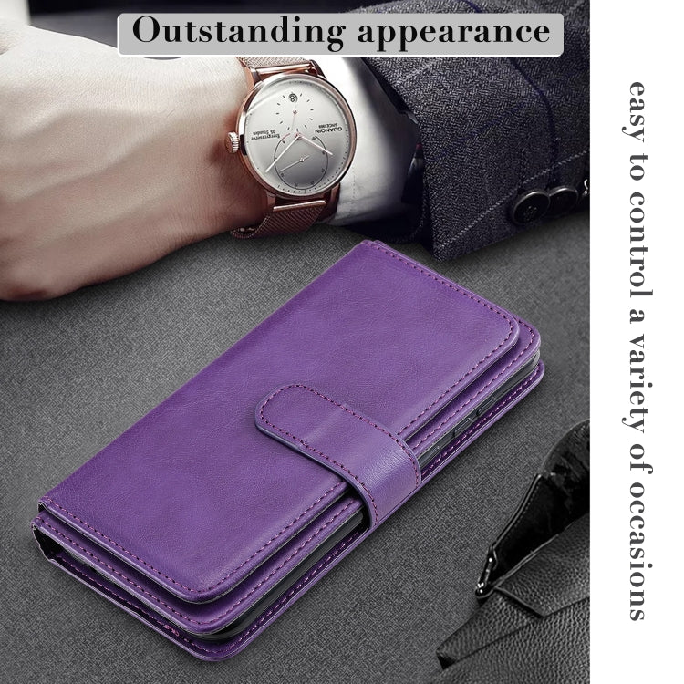 For Samsung Galaxy A11 Multifunctional Magnetic Copper Buckle Horizontal Flip Solid Color Leather Case with 10 Card Slots & Wallet & Holder & Photo Frame