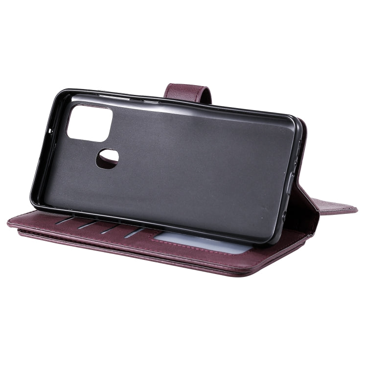 For Samsung Galaxy A21s Multifunctional Magnetic Copper Buckle Horizontal Flip Solid Color Leather Case with 10 Card Slots & Wallet & Holder & Photo Frame