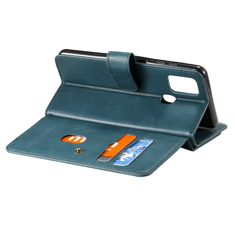 For Samsung Galaxy A21s Multifunctional Magnetic Copper Buckle Horizontal Flip Solid Color Leather Case with 10 Card Slots & Wallet & Holder & Photo Frame